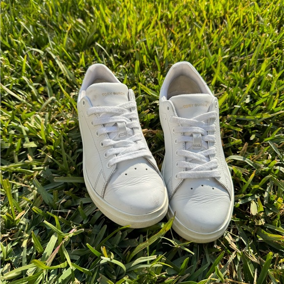 TORY BURCH Low Top Howell white leather sneaker Size 5.5 - Picture 14 of 15
